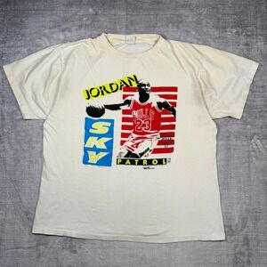 Michael Jordan Shirt Mens XL White Chicago Bulls Vintage 90s Single Stitch